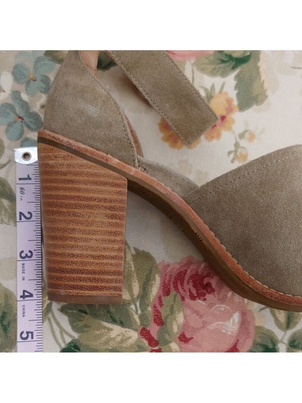 UGG Aja Olive Green Suede Leather Ankle Strap Sandals with Block Heel size 10 - Picture 10 of 17